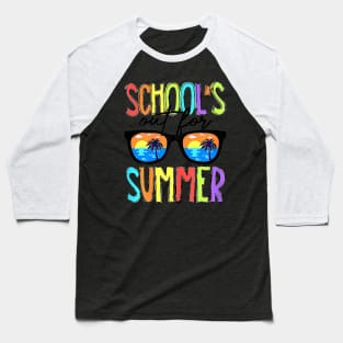 Cute Retro Last Day Of School Schools Out For Summer Teacher Baseball T-Shirt